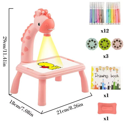 Cartoon LCD Writing Tablet Board Children Dream Writing Tablet Typing Board Zeichenbr Tablet Sketch Projector Kids Drawing