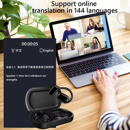 3-In-1 Real-Time Translation Earbuds 144 Languages Instant Voice Language Translator Headphone Wireless AI Translation Earphones