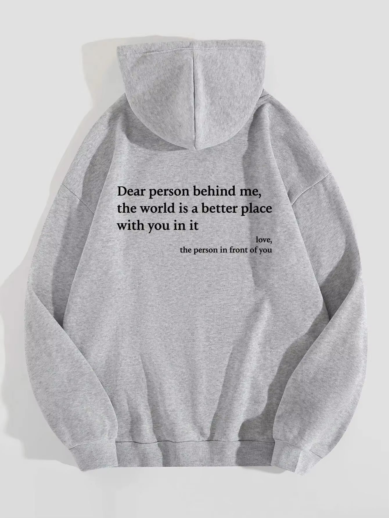 Autumn Y2K Hoodies Young Lady Printed Letter Dear Person behind Me Casual Oversized Hoodie Aesthetic Hoody Sweatshirt Tops